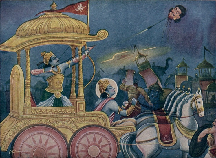 Death of Jayadratha by Arjuna