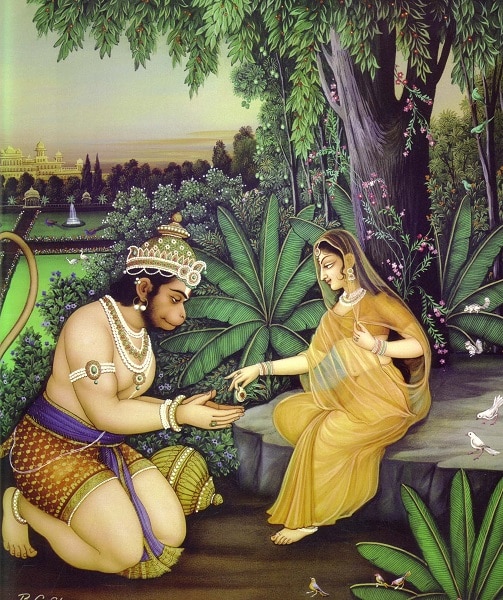 Hanuman Ji gives Rama's ring to Sita Mata Sunderkand Path Ramayana