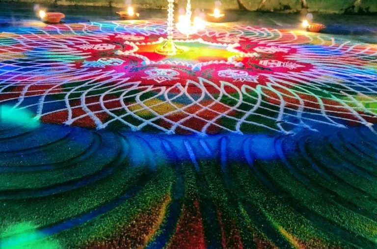 Rangoli Design at the entry of Home