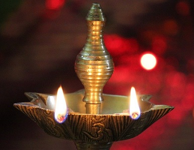 lamp or diya in mandir